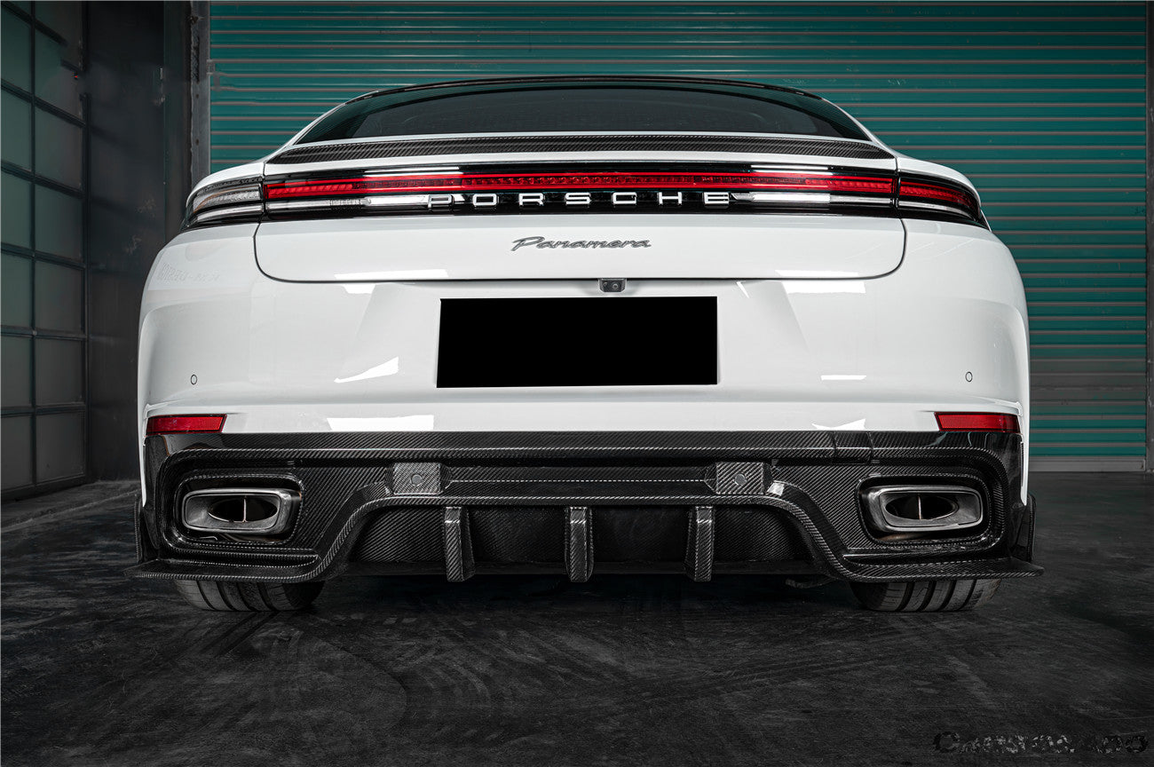Carbonado 2024-2026 Porsche Panamera 976 KDA Style Autoclave Carbon Fiber Rear Diffuser Lip | Fits S, 4, 4S, E-Hybrid, 4 E-Hybrid, Sport Turismo, Turbo, Turbo s, GTS, Turbo E-Hybrid, Turbo s E-Hybrid