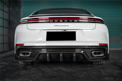 Carbonado 2024-2026 Porsche Panamera 976 KDA Style Autoclave Carbon Fiber Rear Diffuser Lip | Fits S, 4, 4S, E-Hybrid, 4 E-Hybrid, Sport Turismo, Turbo, Turbo s, GTS, Turbo E-Hybrid, Turbo s E-Hybrid