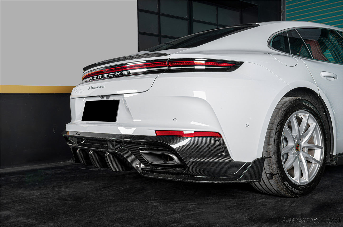 Carbonado 2024-2026 Porsche Panamera 976 KDA Style Autoclave Carbon Fiber Rear Diffuser Lip | Fits S, 4, 4S, E-Hybrid, 4 E-Hybrid, Sport Turismo, Turbo, Turbo s, GTS, Turbo E-Hybrid, Turbo s E-Hybrid