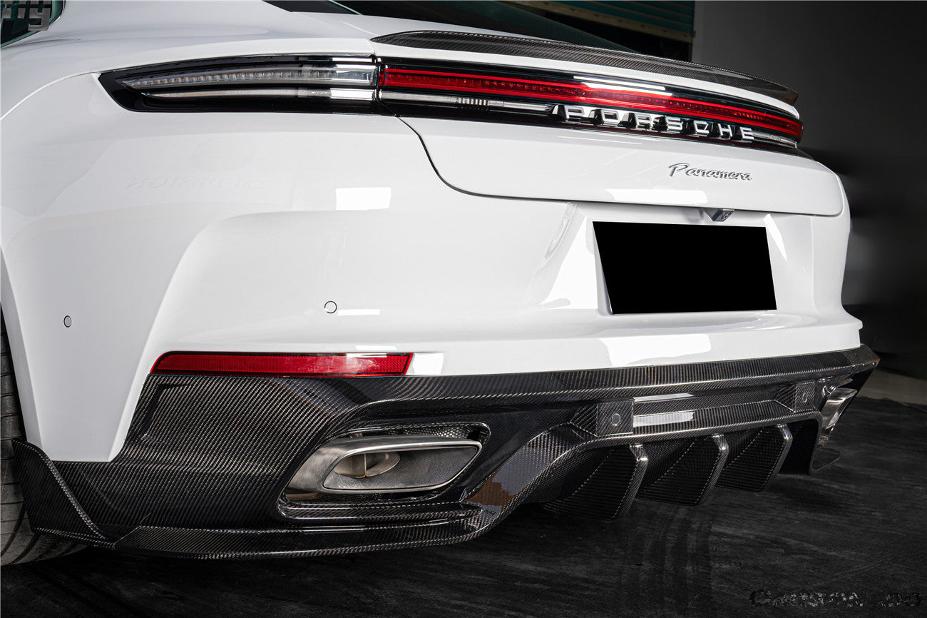 Carbonado 2024-2026 Porsche Panamera 976 KDA Style Autoclave Carbon Fiber Rear Diffuser Lip | Fits S, 4, 4S, E-Hybrid, 4 E-Hybrid, Sport Turismo, Turbo, Turbo s, GTS, Turbo E-Hybrid, Turbo s E-Hybrid