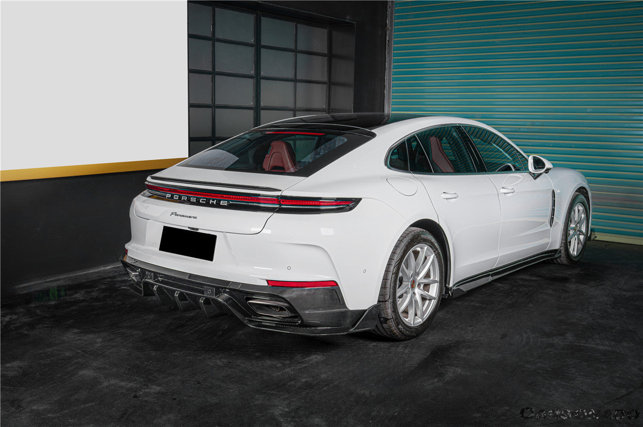 Carbonado 2024-2026 Porsche Panamera 976 KDA Style Autoclave Carbon Fiber Rear Diffuser Lip | Fits S, 4, 4S, E-Hybrid, 4 E-Hybrid, Sport Turismo, Turbo, Turbo s, GTS, Turbo E-Hybrid, Turbo s E-Hybrid