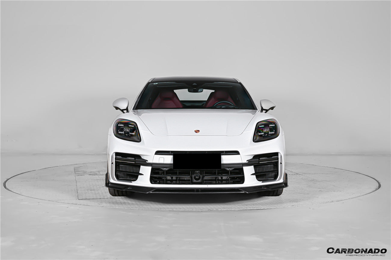Carbonado 2024-2026 Porsche Panamera 976 KDA Style Autoclave Carbon Fiber Front Lip | Turbo, Turbo s, GTS, Turbo E-Hybrid, Turbo s E-Hybrid