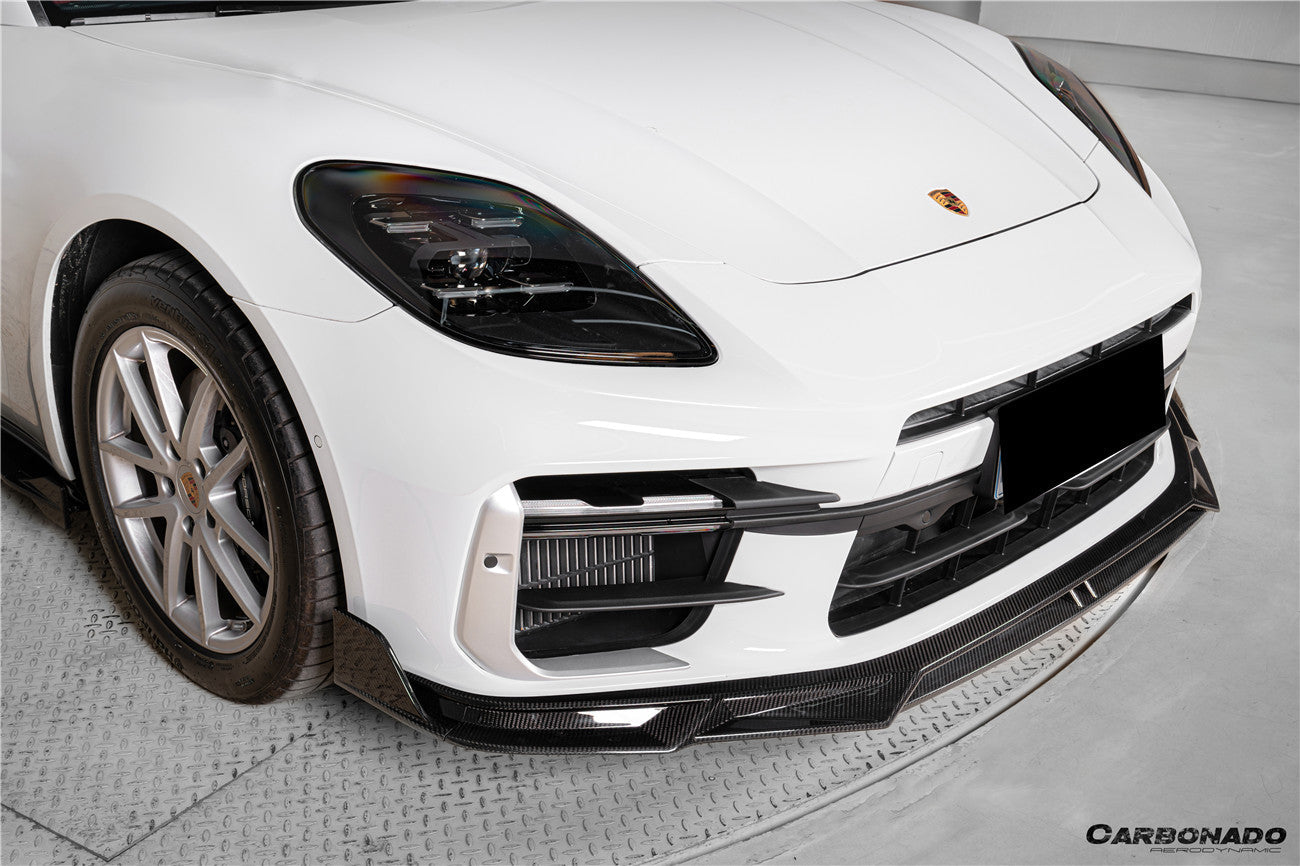 Carbonado 2024-2026 Porsche Panamera 976 KDA Style Autoclave Carbon Fiber Front Lip | Turbo, Turbo s, GTS, Turbo E-Hybrid, Turbo s E-Hybrid