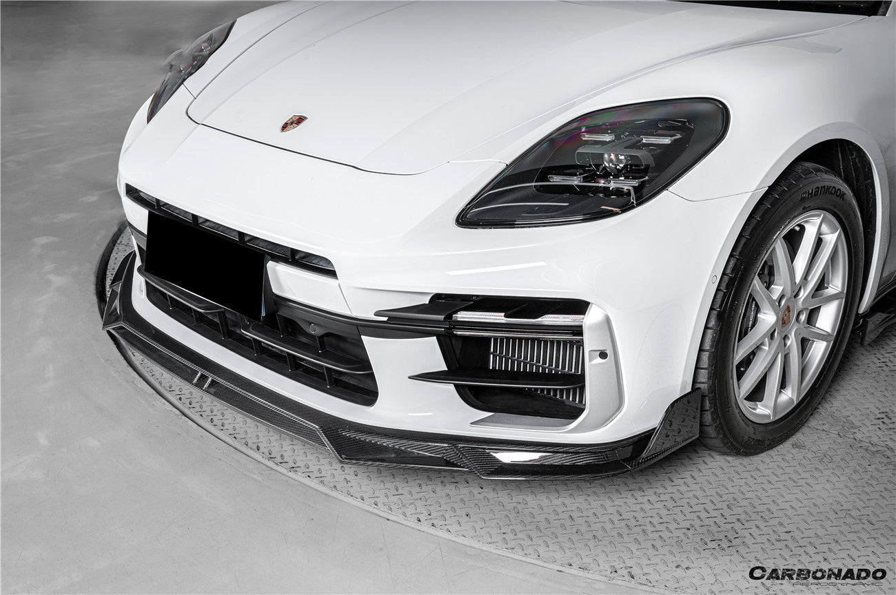 Carbonado 2024-2026 Porsche Panamera 976 KDA Style Autoclave Carbon Fiber Front Lip | Turbo, Turbo s, GTS, Turbo E-Hybrid, Turbo s E-Hybrid