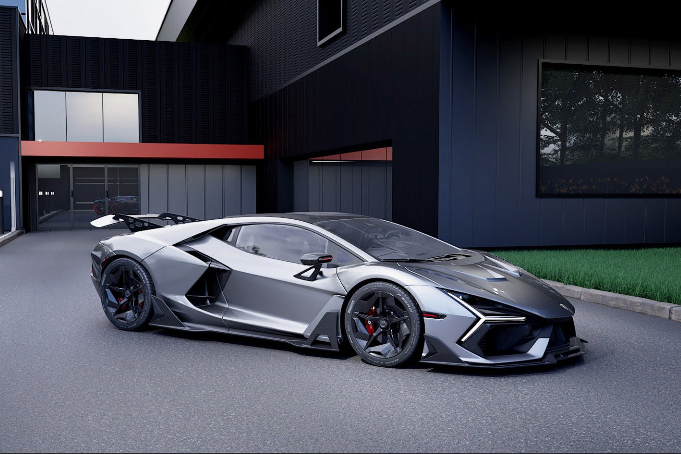 Carbonado Aero 2024 - UP Lamborghini Revuelto BK Style Autoclave Carbon Fiber Side Skirts - 7