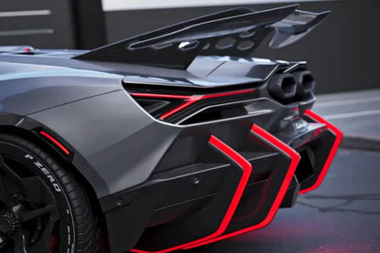 Carbonado Aero 2024 - UP Lamborghini Revuelto BK Style Autoclave Carbon Fiber Rear Diffuser with Canards - 8