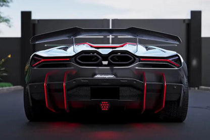 Carbonado Aero 2024 - UP Lamborghini Revuelto BK Style Autoclave Carbon Fiber Rear Diffuser with Canards - 1