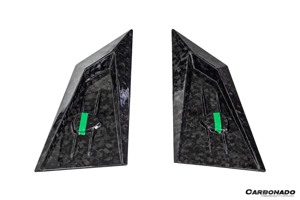 2024-UP Tesla Cybertruck Autoclave Carbon Fiber C Pillar Ornament Carbonado (MSY) Fits: AWD, RWD (DRYCFCT-MIW-MSY-CPO)