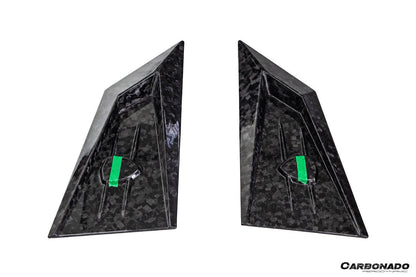 2024-UP Tesla Cybertruck Autoclave Carbon Fiber C Pillar Ornament Carbonado (MSY) Fits: AWD, RWD (DRYCFCT-MIW-MSY-CPO)
