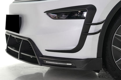 2025-UP Tesla Autoclave Carbon Fiber Front Lip With LED Light Carbonado (RW) Fits:  Model Y, Model YL (DRYCFMODELY-EU-RW-FL)