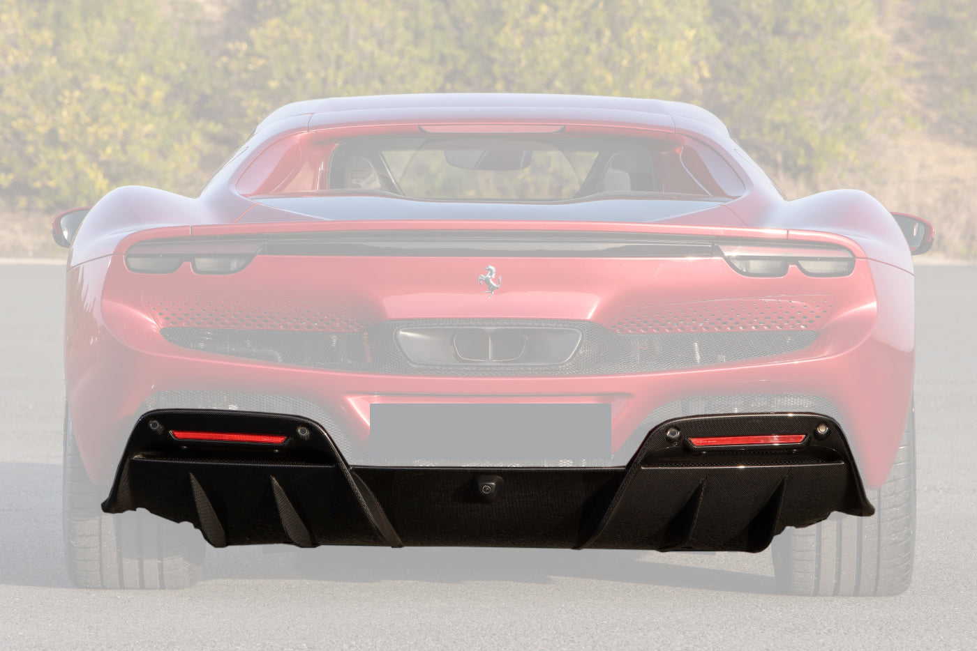 Carbonado 2022-UP Ferrari 296 GTB OE Style Carbon Fiber Rear Diffuser