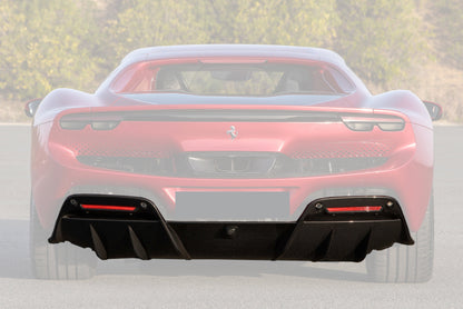 Carbonado 2022-UP Ferrari 296 GTB OE Style Carbon Fiber Rear Diffuser