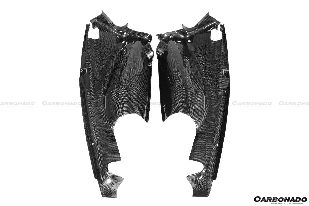 Carbonado 2015-2023 Ferrari 488 GTB Pista  F8 Dry Carbon Fiber Engine Bay Panels With Heat Protection