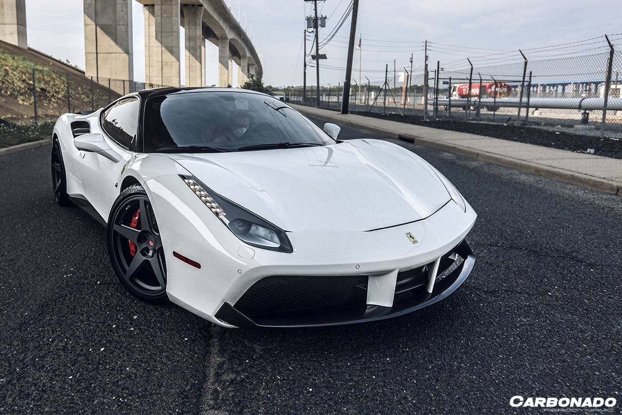 Faldón delantero de fibra de carbono estilo Ferrari 488 GTB Spider Carbonado 2015-2020