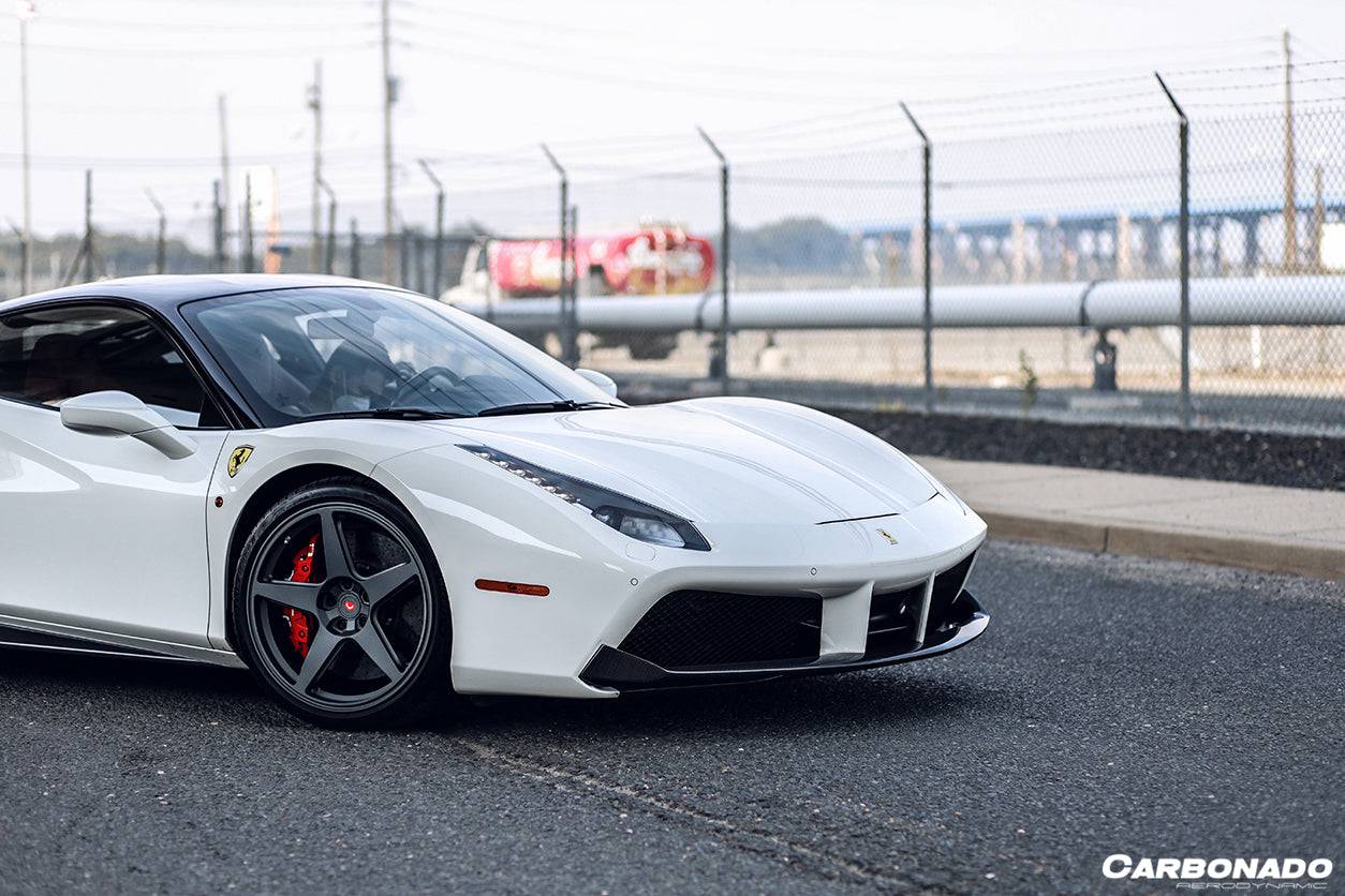 Faldón delantero de fibra de carbono estilo Ferrari 488 GTB Spider Carbonado 2015-2020