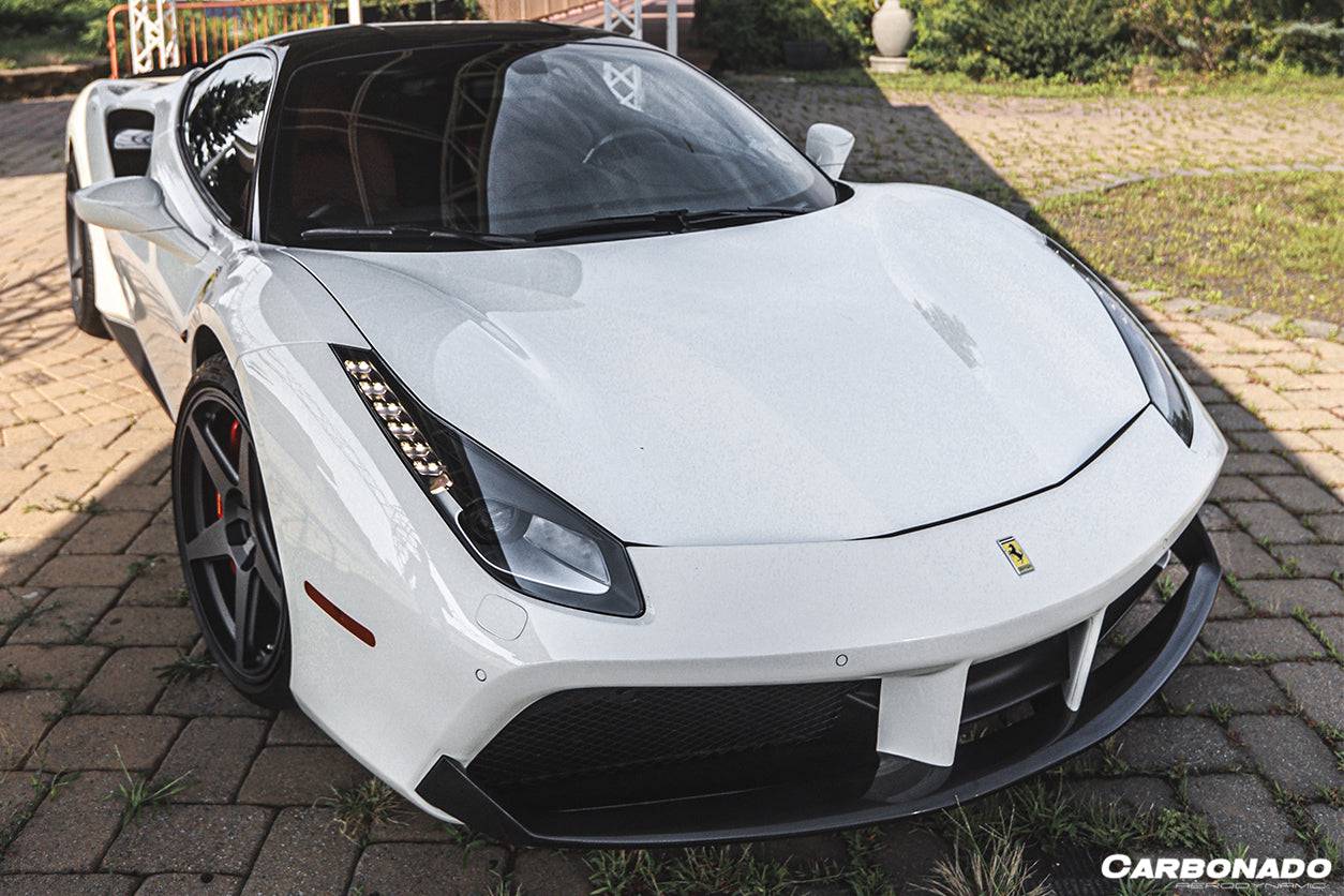 Faldón delantero de fibra de carbono estilo Ferrari 488 GTB Spider Carbonado 2015-2020