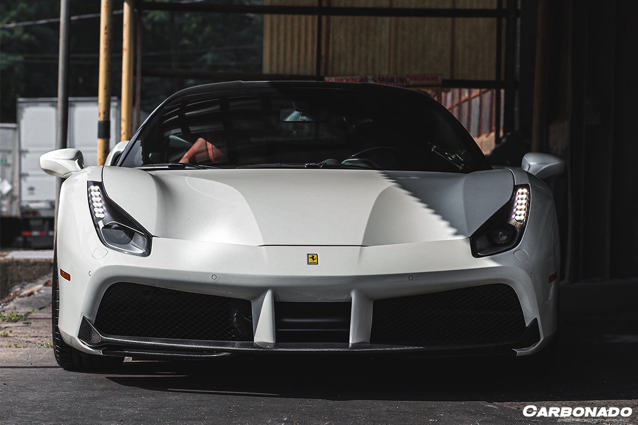 Faldón delantero de fibra de carbono estilo Ferrari 488 GTB Spider Carbonado 2015-2020