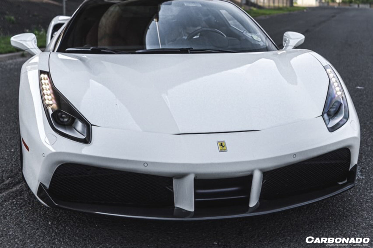 Faldón delantero de fibra de carbono estilo Ferrari 488 GTB Spider Carbonado 2015-2020