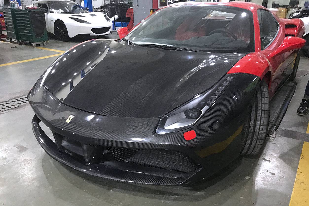 Carbonado 2015-2020 Ferrari 488 GTB Spider OE Style Carbon Fiber Hood