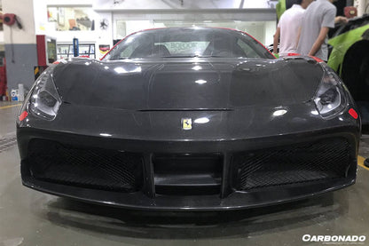 Parachoques delantero de fibra de carbono estilo Ferrari 488 GTB Spider Carbonado 2015-2020