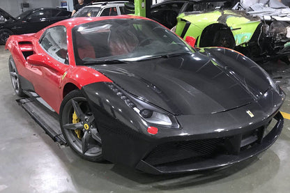 Parachoques delantero de fibra de carbono estilo Ferrari 488 GTB Spider Carbonado 2015-2020