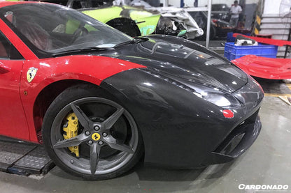 Parachoques delantero de fibra de carbono estilo Ferrari 488 GTB Spider Carbonado 2015-2020