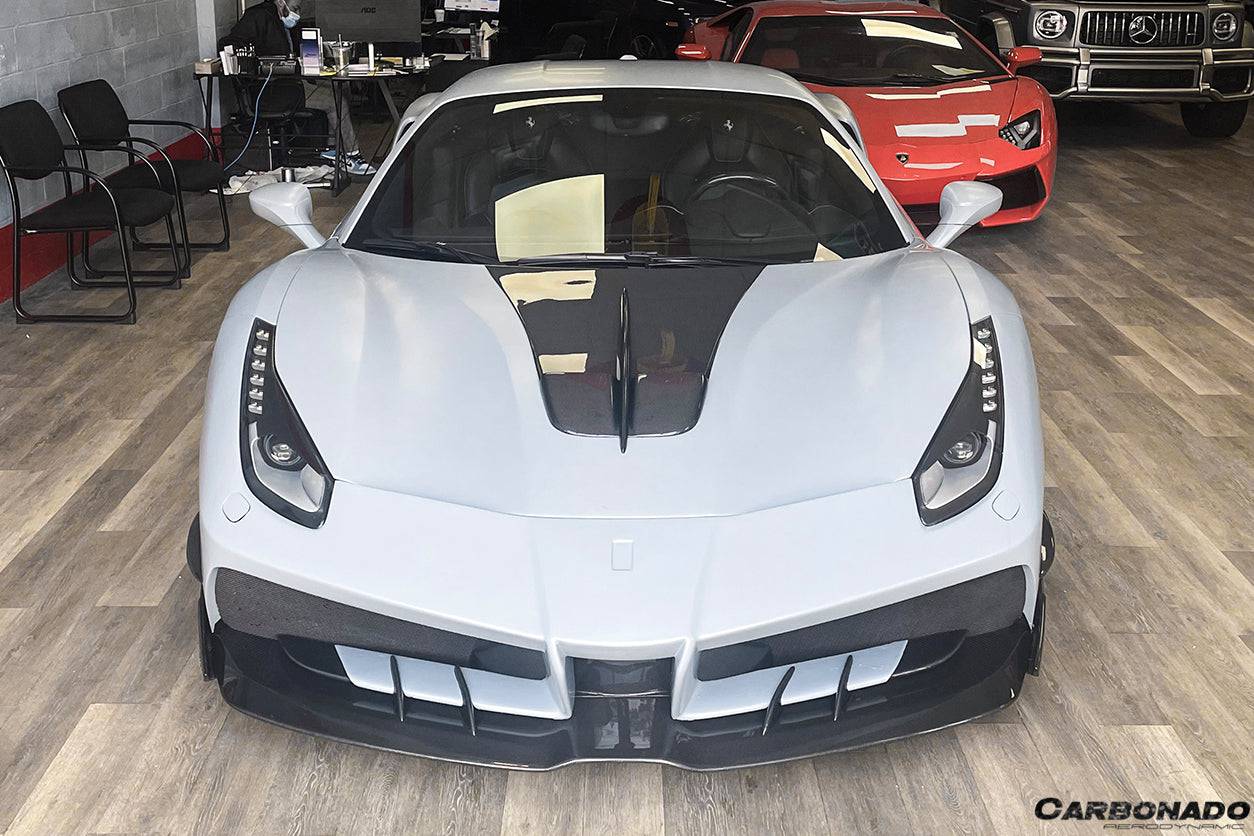 Carbonado 2015-2019 Ferrari 488 GTB Spider MA Style Carbon Fiber Front Bumper