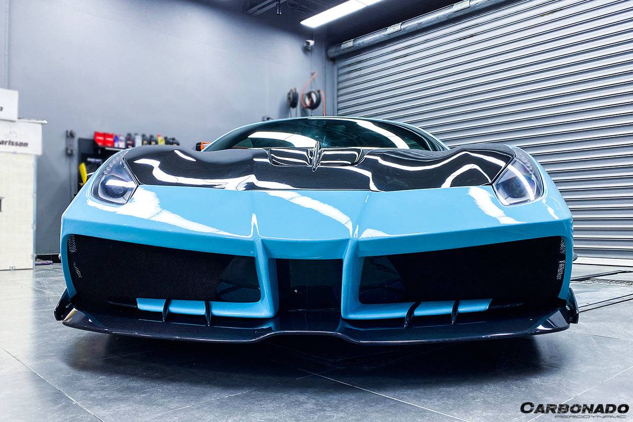 Carbonado 2015-2019 Ferrari 488 GTB Spider MA Style Carbon Fiber Front Bumper