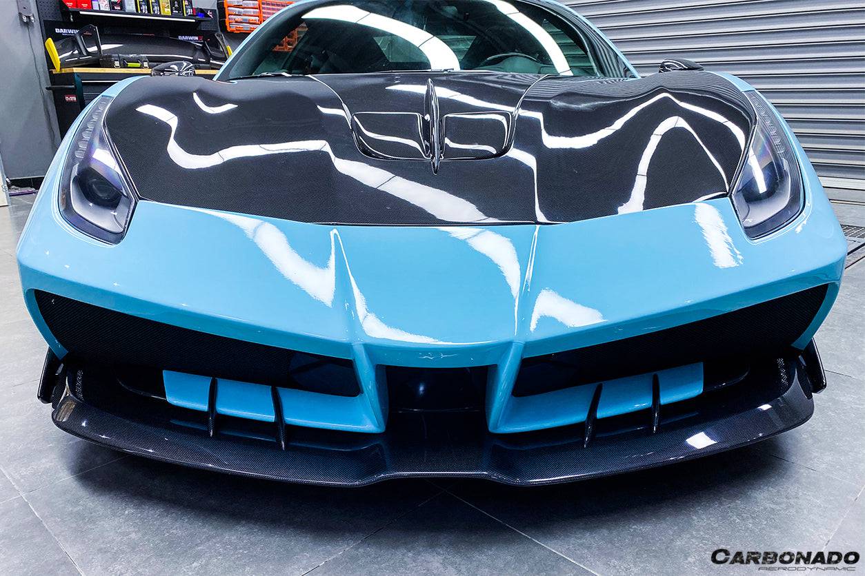 Carbonado 2015-2019 Ferrari 488 GTB Spider MA Style Carbon Fiber Front Bumper