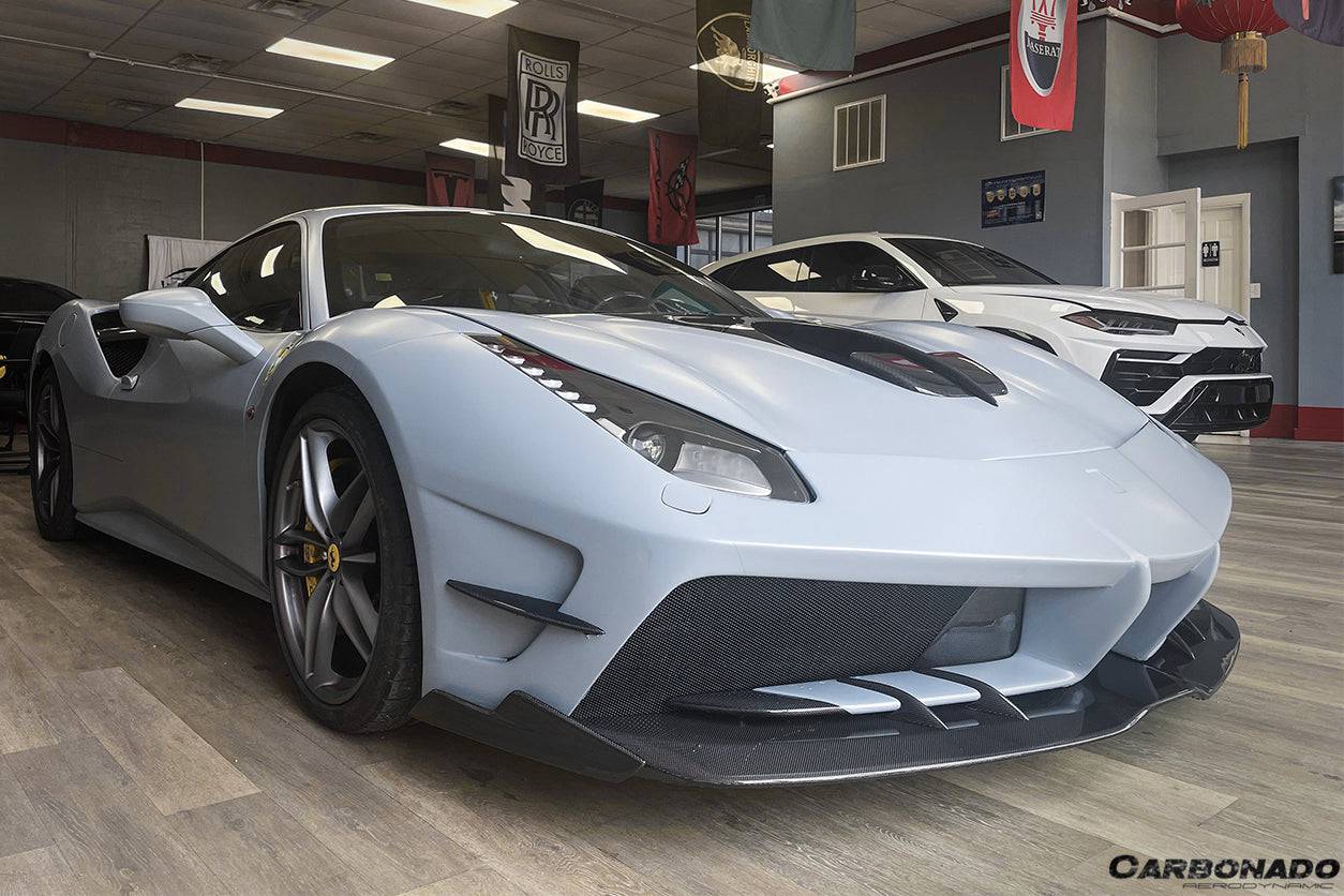 Carbonado 2015-2019 Ferrari 488 GTB Spider MA Style Carbon Fiber Front Bumper