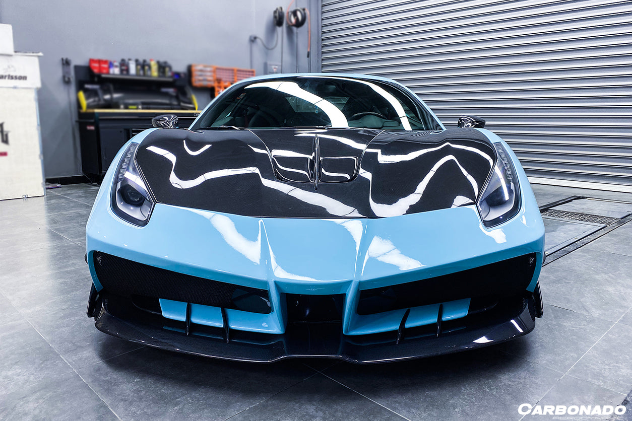 Carbonado 2015-2019 Ferrari 488 GTB Spider MA Style Carbon Fiber Front Bumper