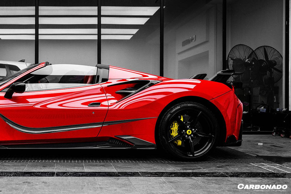 Manija de puerta de fibra de carbono estilo Ferrari 488 GTB y Spider MSY Carbonado 2015-2019