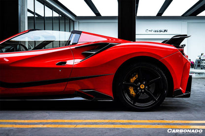 Carbonado 2015-2019 Ferrari 488 GTB Spider MSY Style Carbon Fiber Side Air Intake Flaps