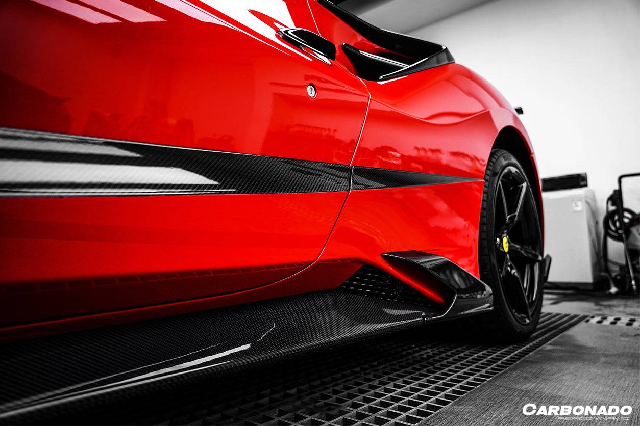 Carbonado 2015-2019 Ferrari 488 GTB Spider MSY Style Carbon Fiber Side Air Intake Flaps