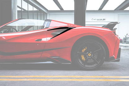 Carbonado 2015-2019 Ferrari 488 GTB Spider MSY Style Carbon Fiber Side Air Intake Flaps