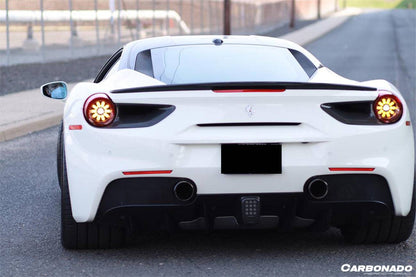 Cubiertas de fibra de carbono seca para luces traseras satelitales Ferrari 488 GTB Spider OE Style Carbonado 2015-2020