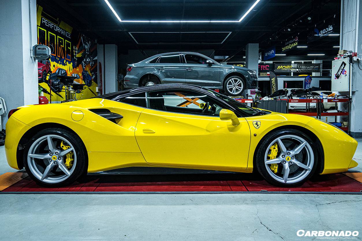 Carbonado 2015-2020 Ferrari 488 GTB Spider OE Style Carbon Fiber Side Skirts