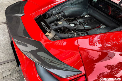 Alerón de maletero de fibra de carbono estilo Ferrari 488 GTB VRS Carbonado 2015-2020