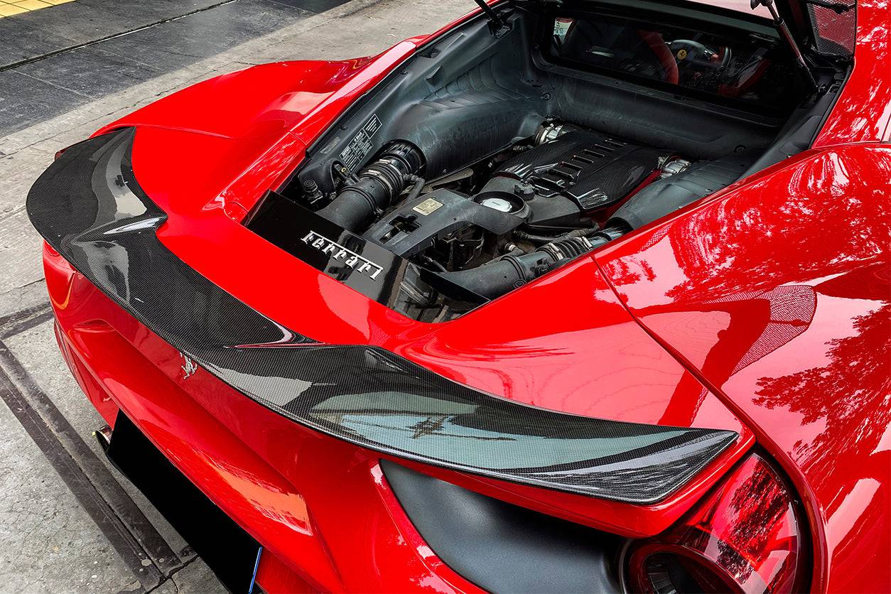 Alerón de maletero de fibra de carbono estilo Ferrari 488 GTB VRS Carbonado 2015-2020