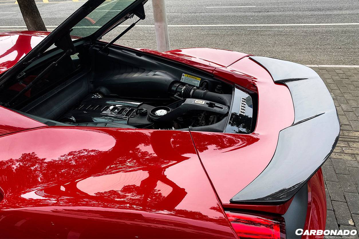 Alerón de maletero de fibra de carbono estilo Ferrari 488 GTB VRS Carbonado 2015-2020