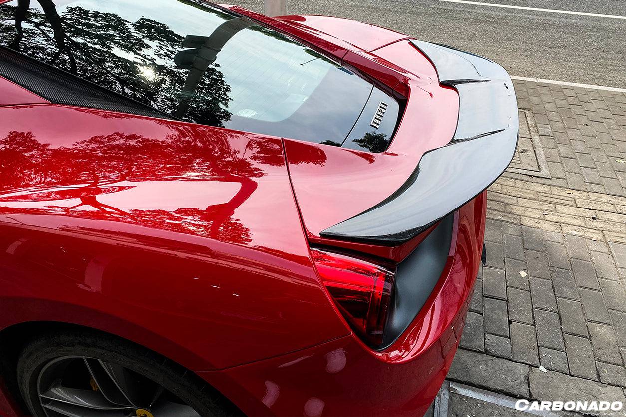 Alerón de maletero de fibra de carbono estilo Ferrari 488 GTB VRS Carbonado 2015-2020