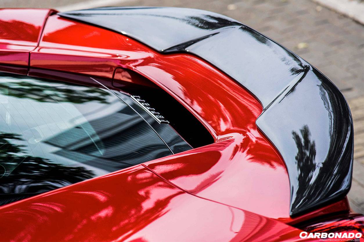 Alerón de maletero de fibra de carbono estilo Ferrari 488 GTB VRS Carbonado 2015-2020