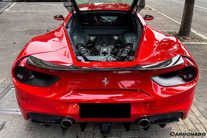 Alerón de maletero de fibra de carbono estilo Ferrari 488 GTB VRS Carbonado 2015-2020