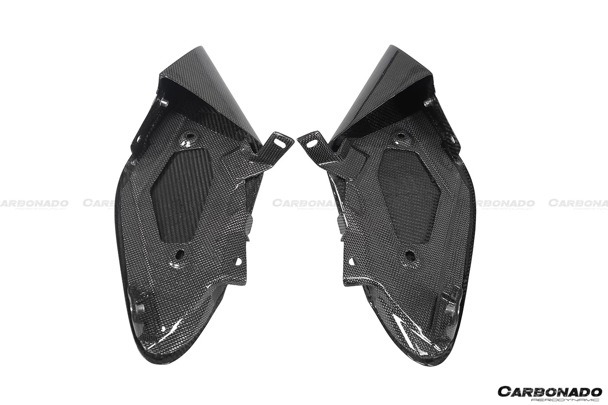 Carbonado 2015-2020 Ferrari 488 GTB Spider OE Style Dry Carbon Fiber Side Air Intake Fins