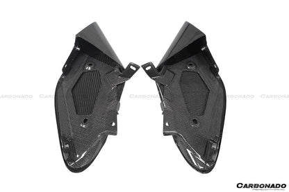 Carbonado 2015-2020 Ferrari 488 GTB Spider OE Style Dry Carbon Fiber Side Air Intake Fins