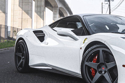 Carbonado 2015-2020 Ferrari 488 GTB Spider OE Style Dry Carbon Fiber Side Air Intake Fins