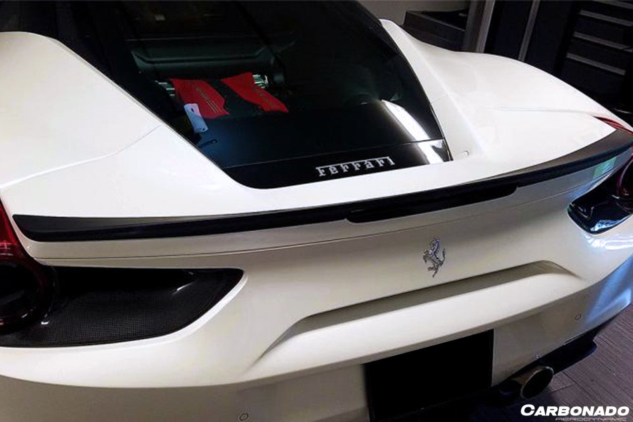Carbonado 2015-2020 Ferrari 488 GTB BKSS Style Carbon Fiber Trunk Spoiler