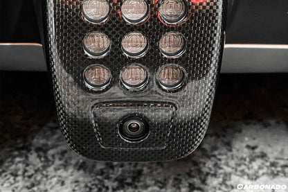 Carbonado 2015-2020 Ferrari 488 GTB Spider Dry Carbon Fiber Rear Black Light Cover With Camera Hole