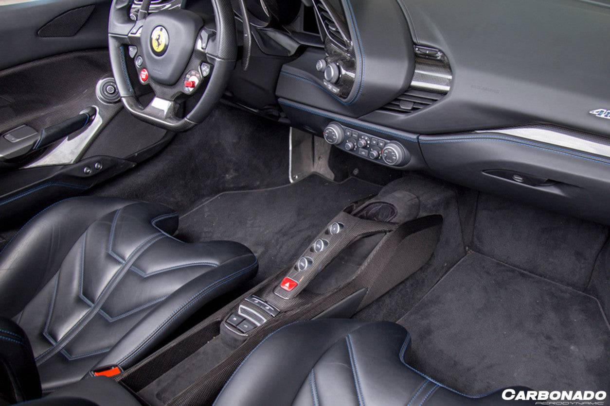 Carbonado 2015-2020 Ferrari 488 GTB Spider Dry Carbon Fiber Bridge Support Windows Switches Panel