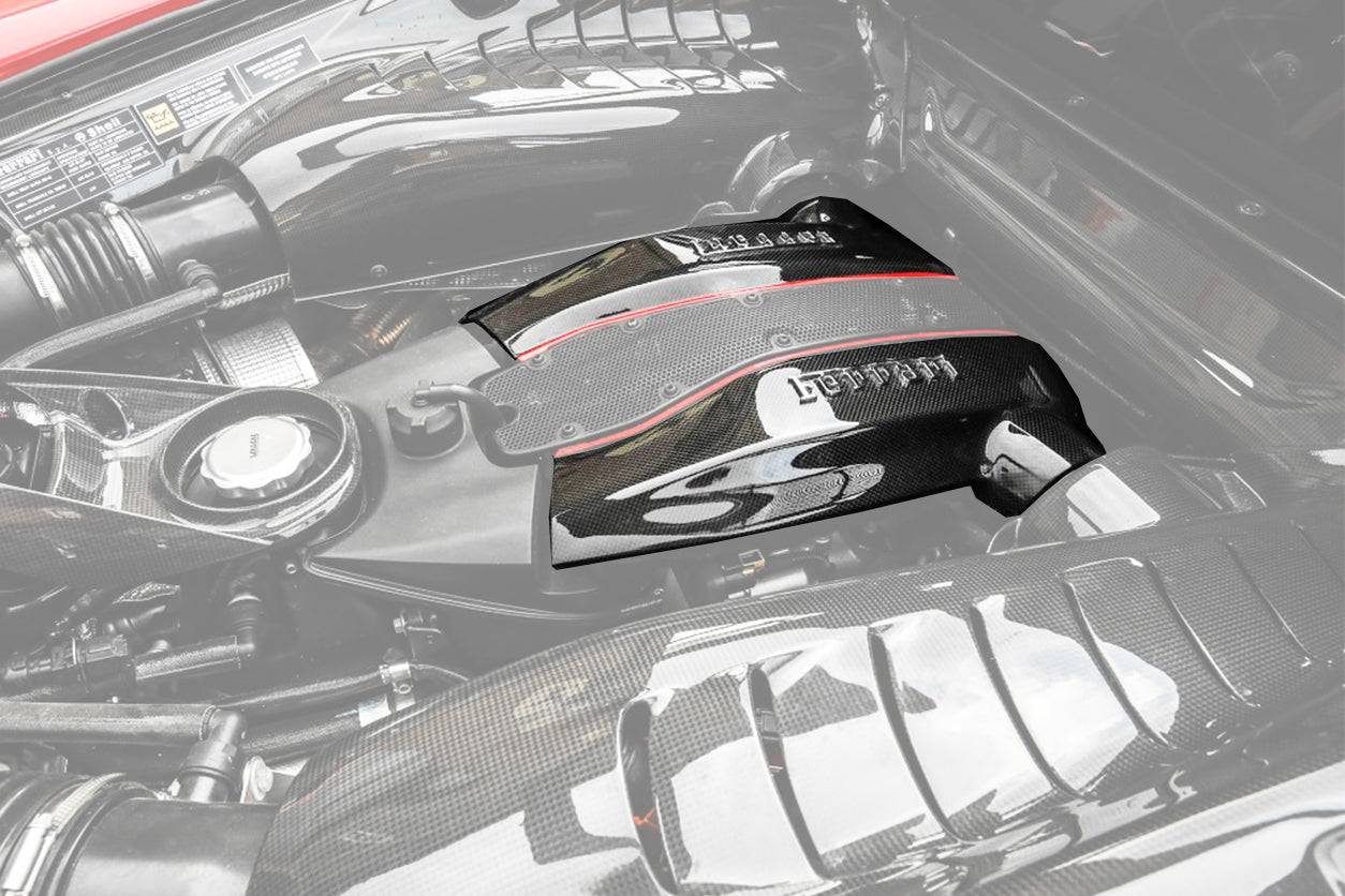 Cubierta de repuesto para motor de fibra de carbono seco Ferrari 488 GTB Spider Carbonado 2015-2020
